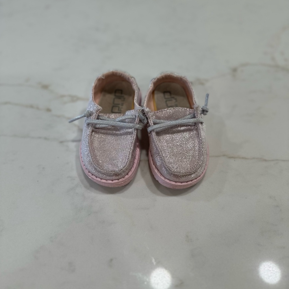 Toddler Pink Glitter Hey Dudes